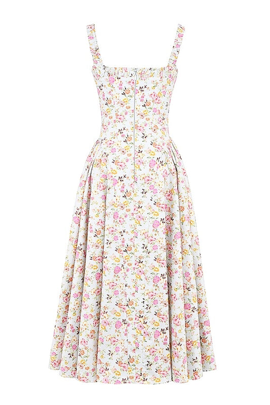 Luxe Pastel Floral Midi Dress