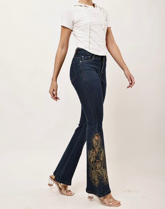 Luxestyle Embellished Embroidery Denim