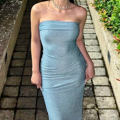 Luxe Strapless Shimmer Dress
