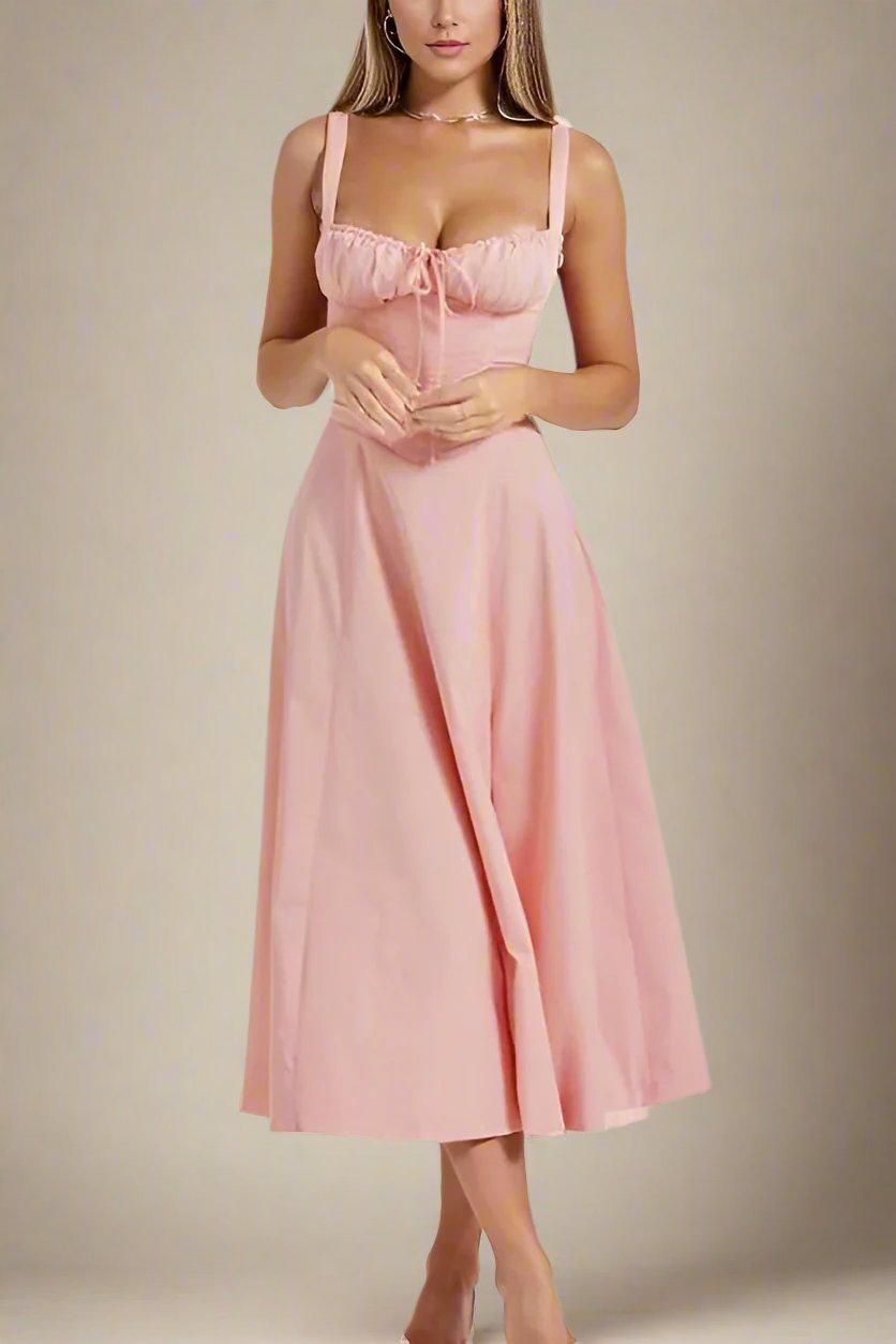 Luxe Lace-up Front Maxi Dress