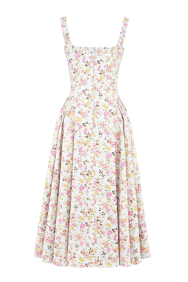 Luxe Pastel Floral Midi Dress