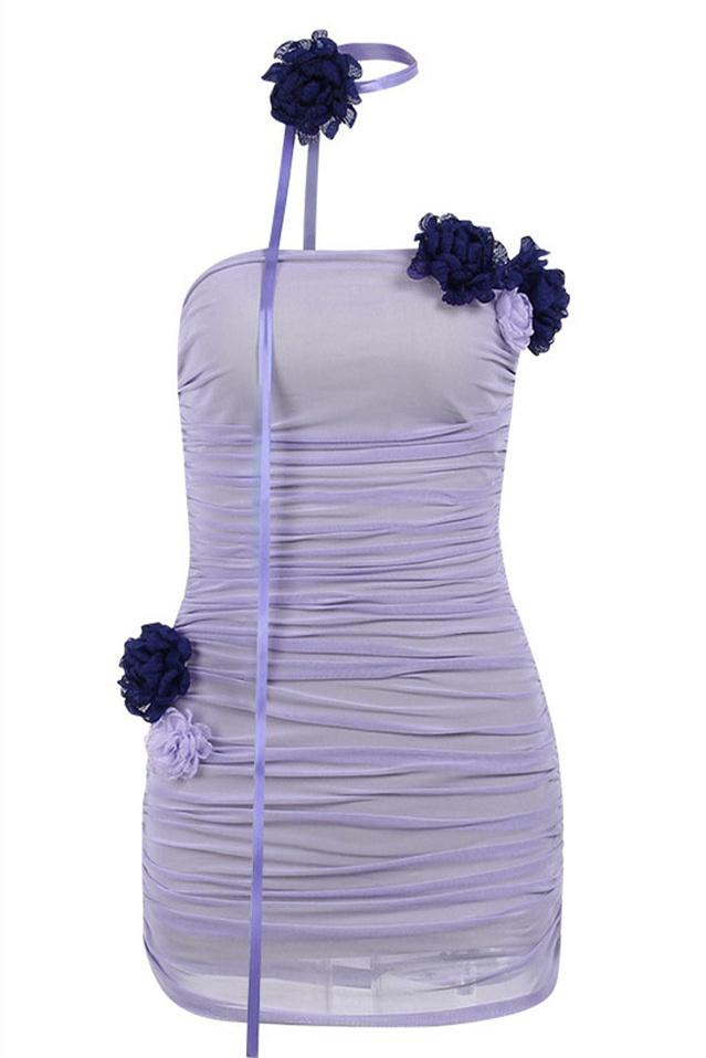 Luxe Lilac Mesh Bodycon Mini Dress