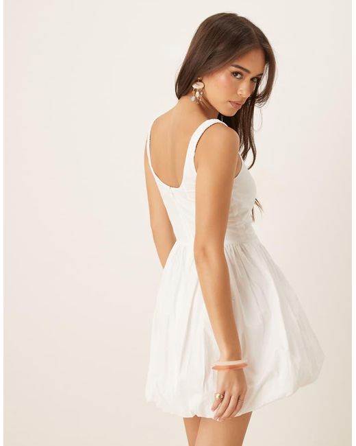 Luxe Ivory Bubble Hem Mini Dress