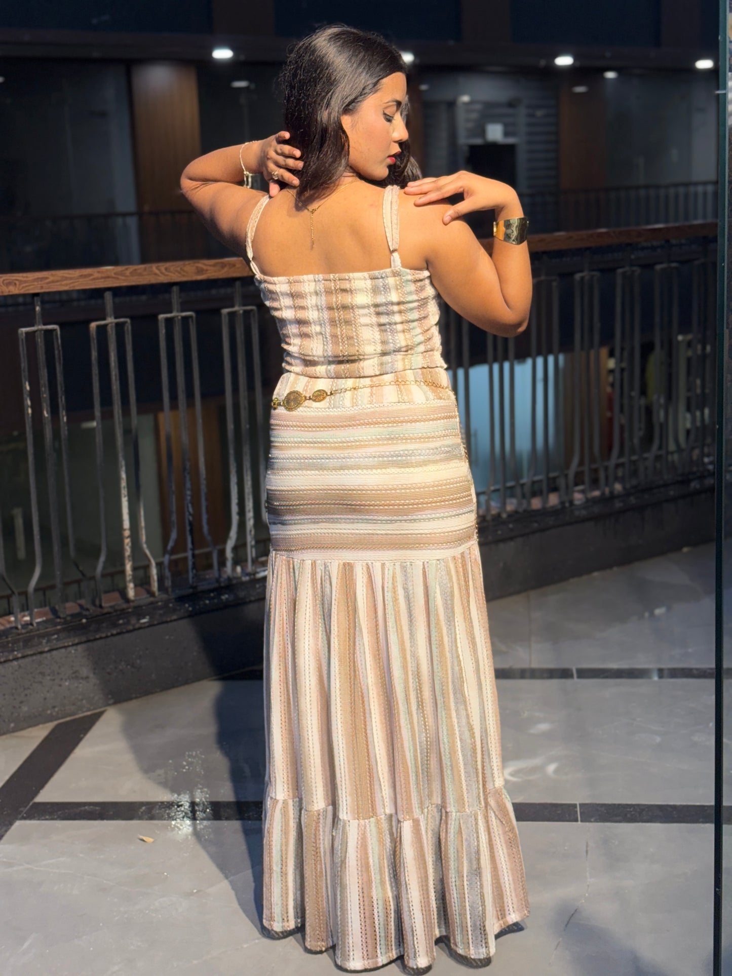 Luxe Summer Sand Strip Co-Ord Set