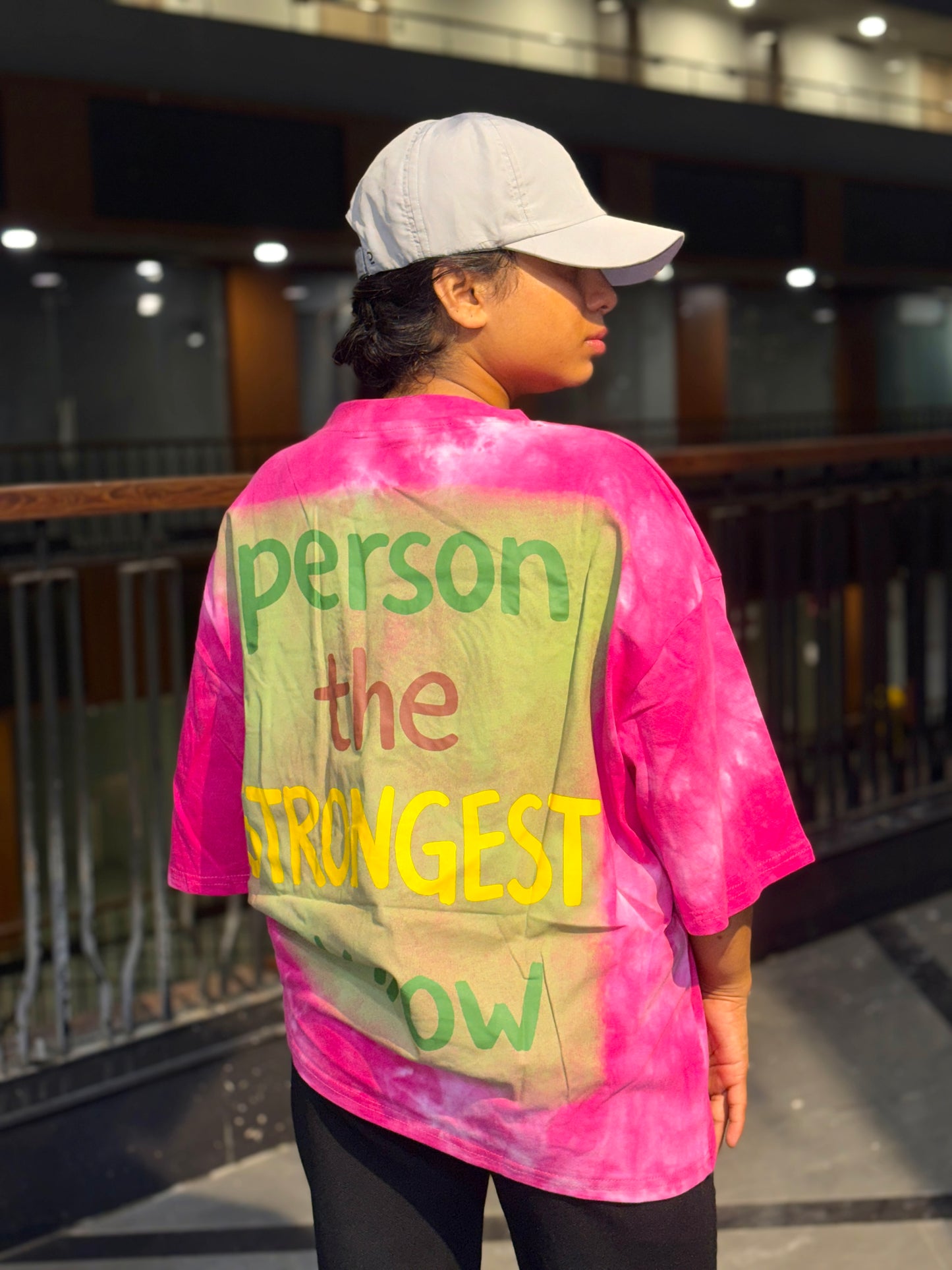 Luxe Dream Girl Graphic Oversized Tee – Pink Tie Dye