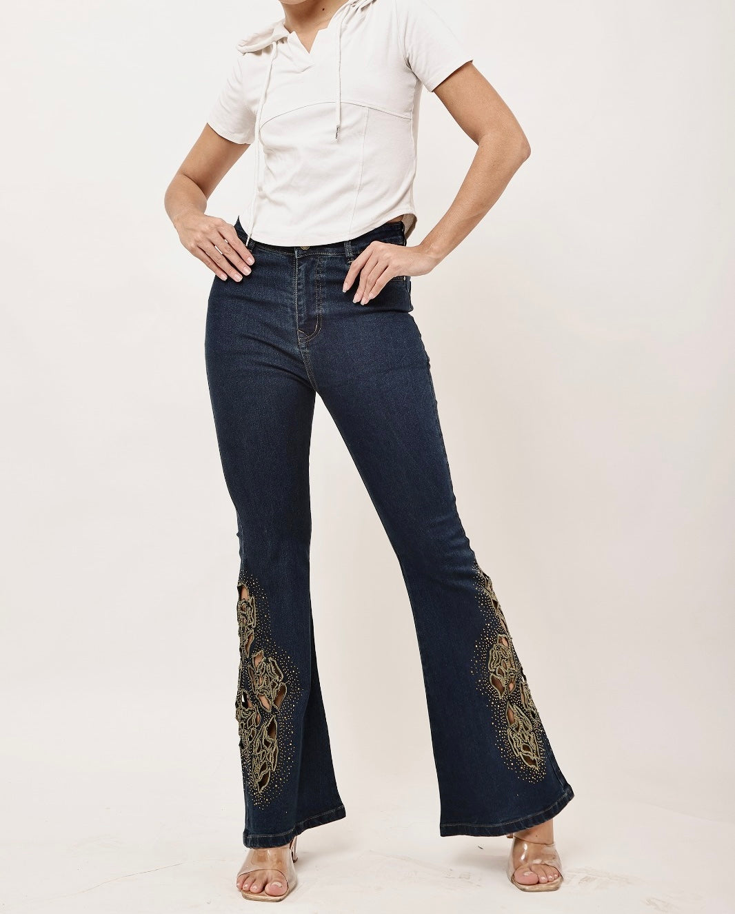 Luxestyle Embellished Embroidery Denim