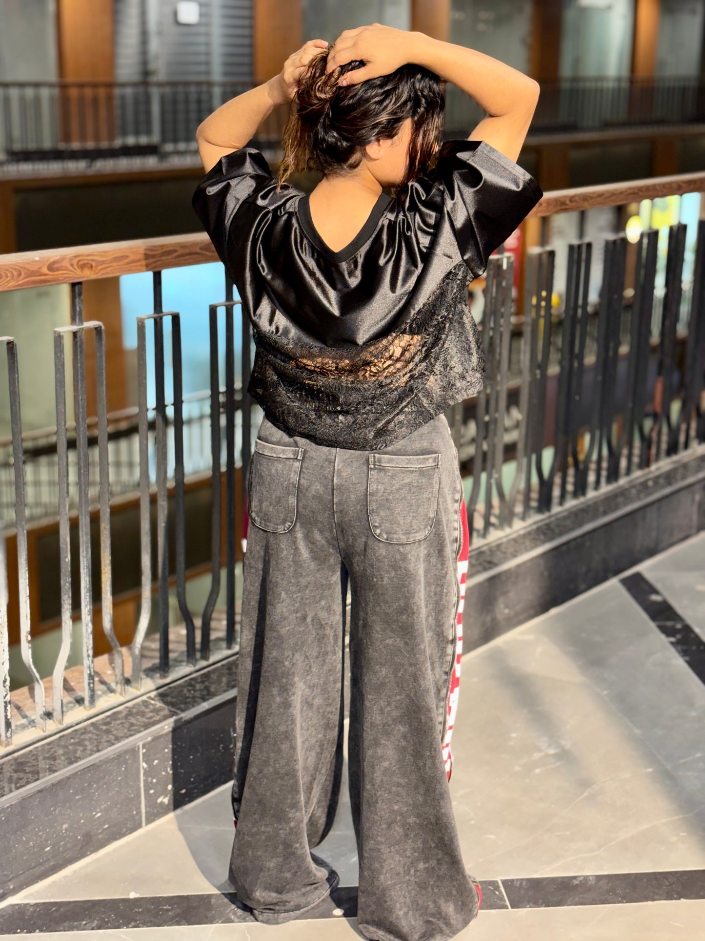 21 Lace Panel Jersey Tee | LuxeStyle India