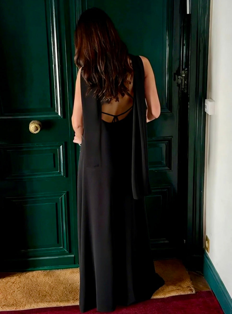 Midnight Muse Backless A-Line Dress