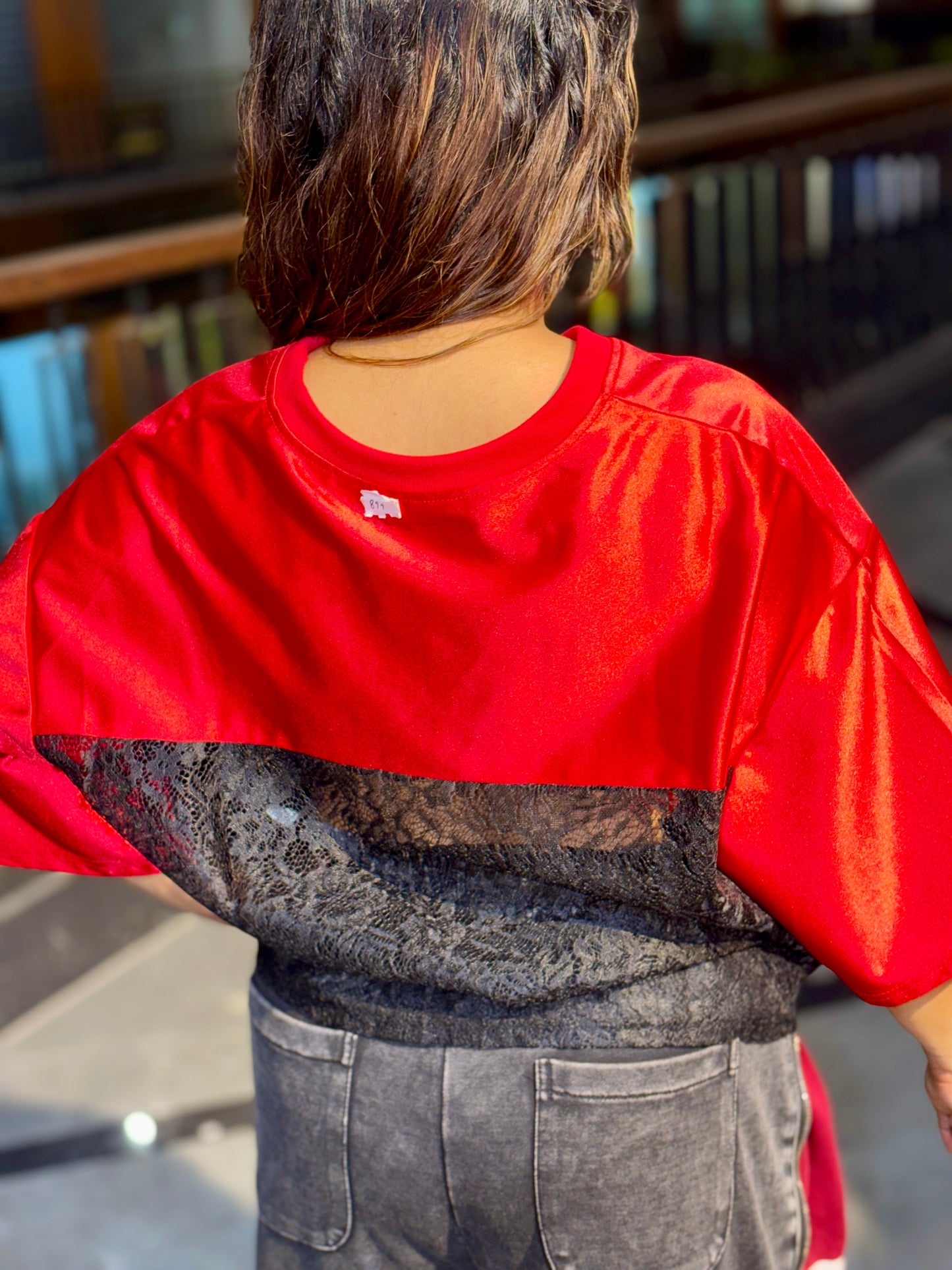 21 Lace Panel Jersey Tee | LuxeStyle India