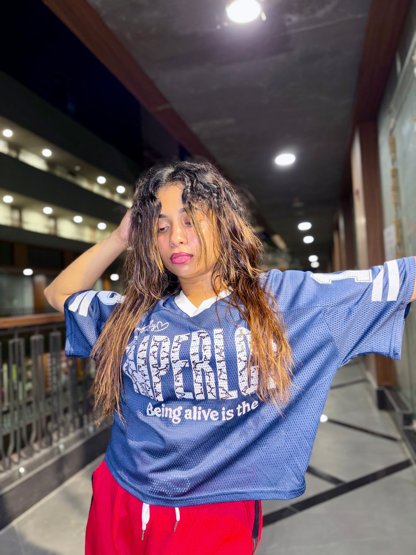 Luxe Hyper Mesh Jersey Tee