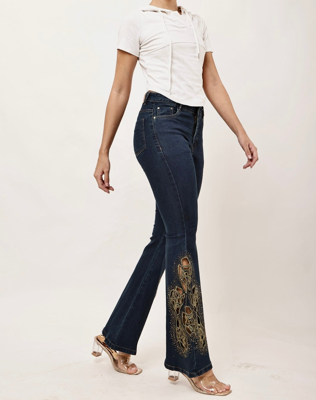 Luxestyle Embellished Embroidery Denim