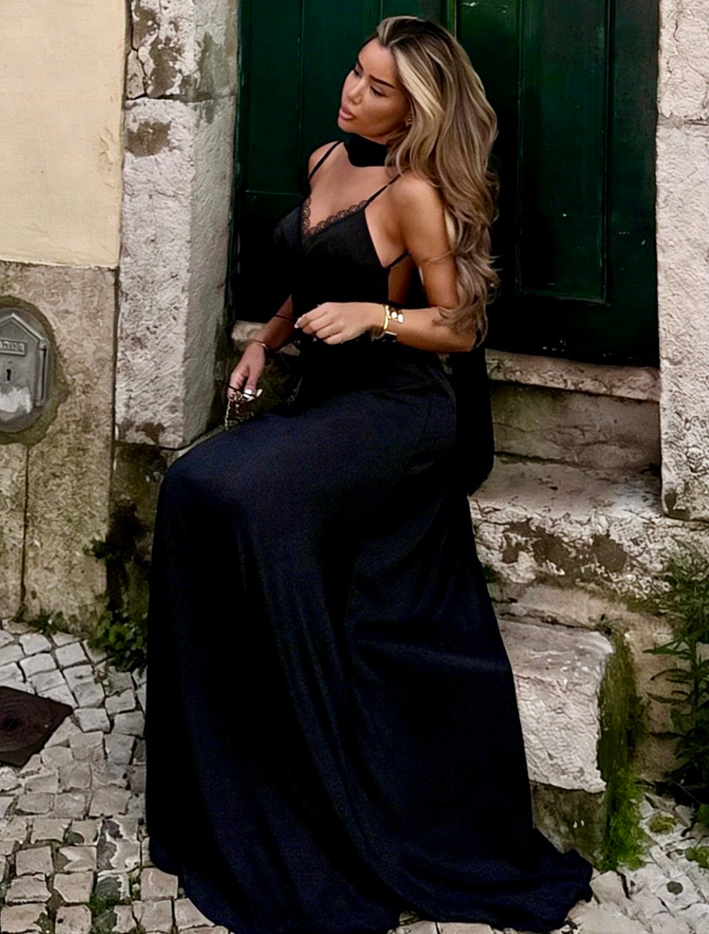 Midnight Muse Backless A-Line Dress