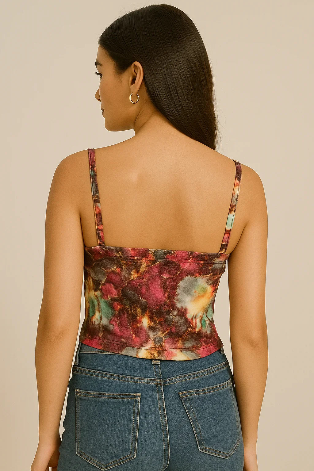 Multicolor Mesh Crop Top - Luxestyle