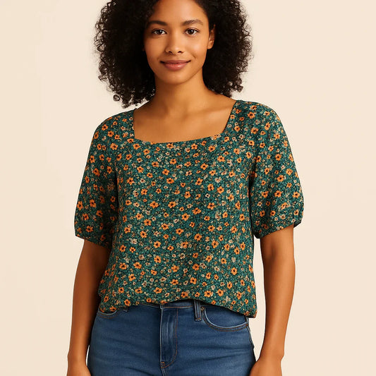 Multicolor Floral Top For Women - Luxestyle