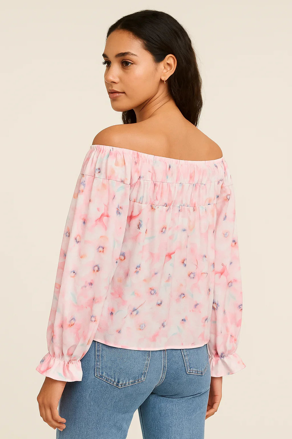 Women’s Off-Shoulder Floral Print Top - Luxestyle