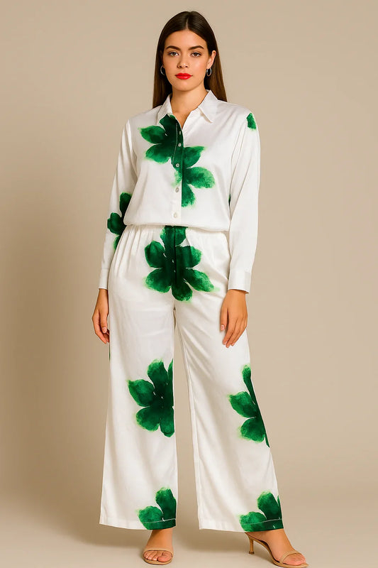 Floral Co-ord Set – Relaxed Fit Two Piece Outfit - Luxestyle