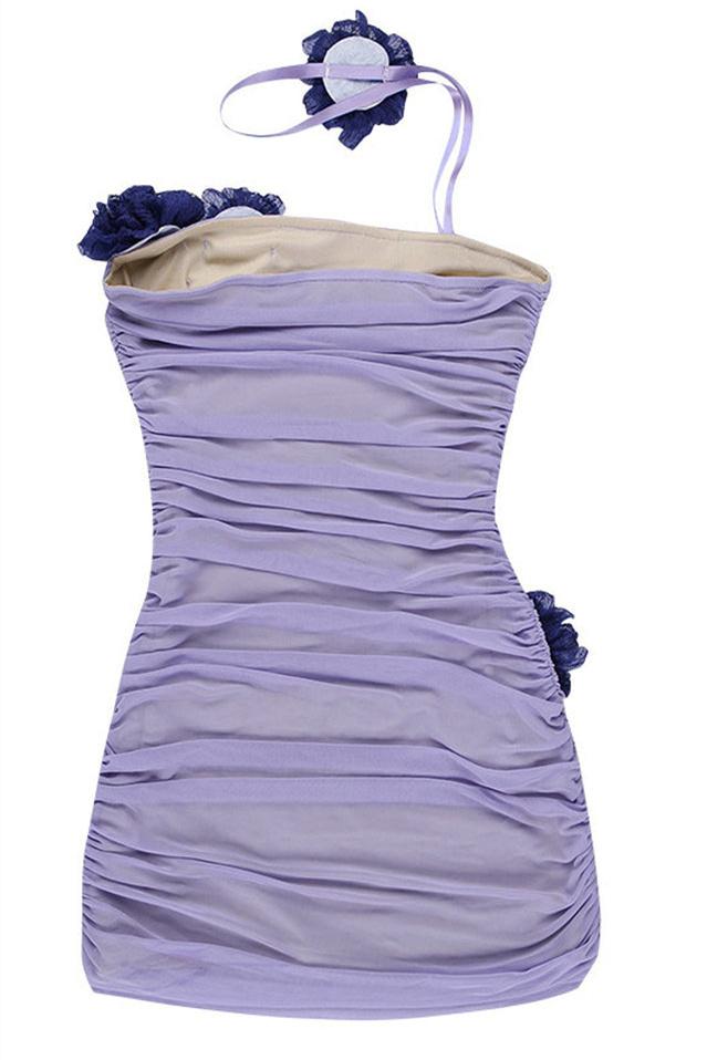 Luxe Lilac Mesh Bodycon Mini Dress