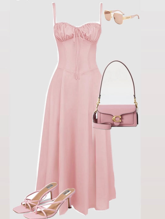 Luxe Lace-up Front Maxi Dress
