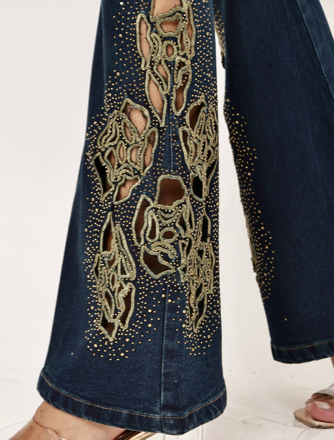 Luxestyle Embellished Embroidery Denim