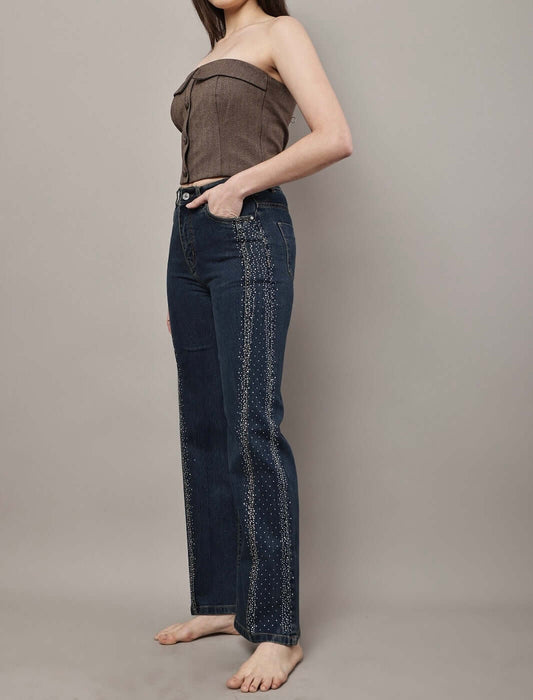 Luxestyle Side Swarovski Denim Jeans