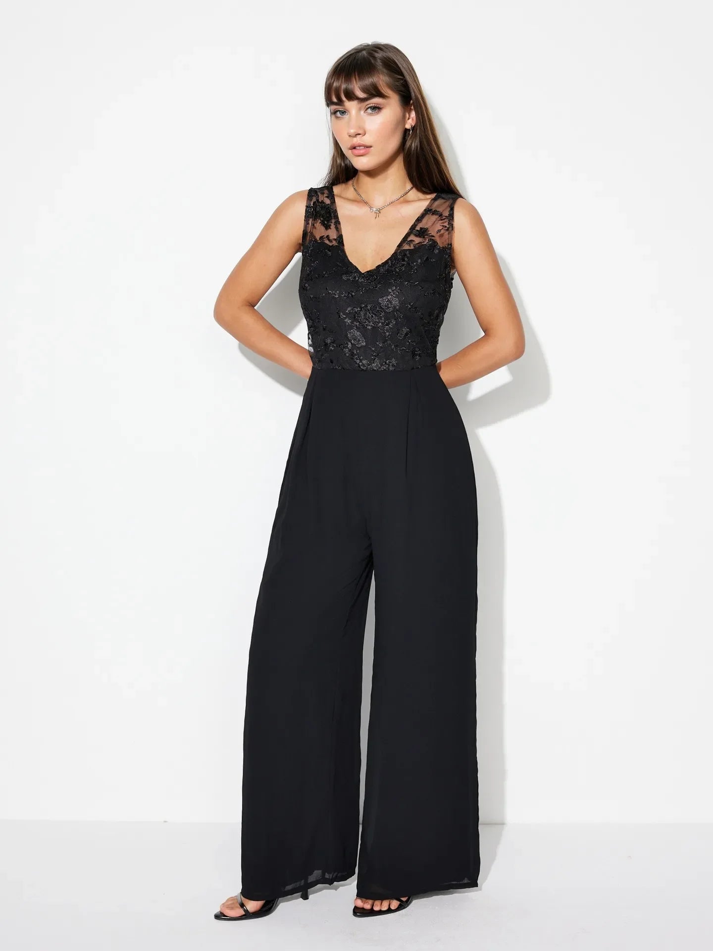 Black Embroidered Jumpsuit - Luxestyle