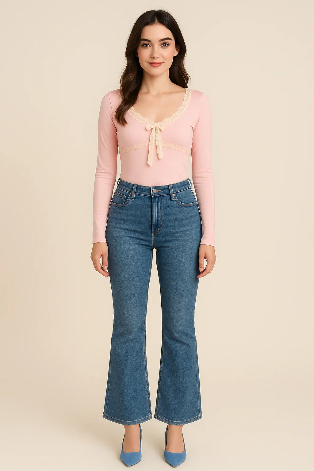 Elegant Pink Lace Trim Top - Luxestyle