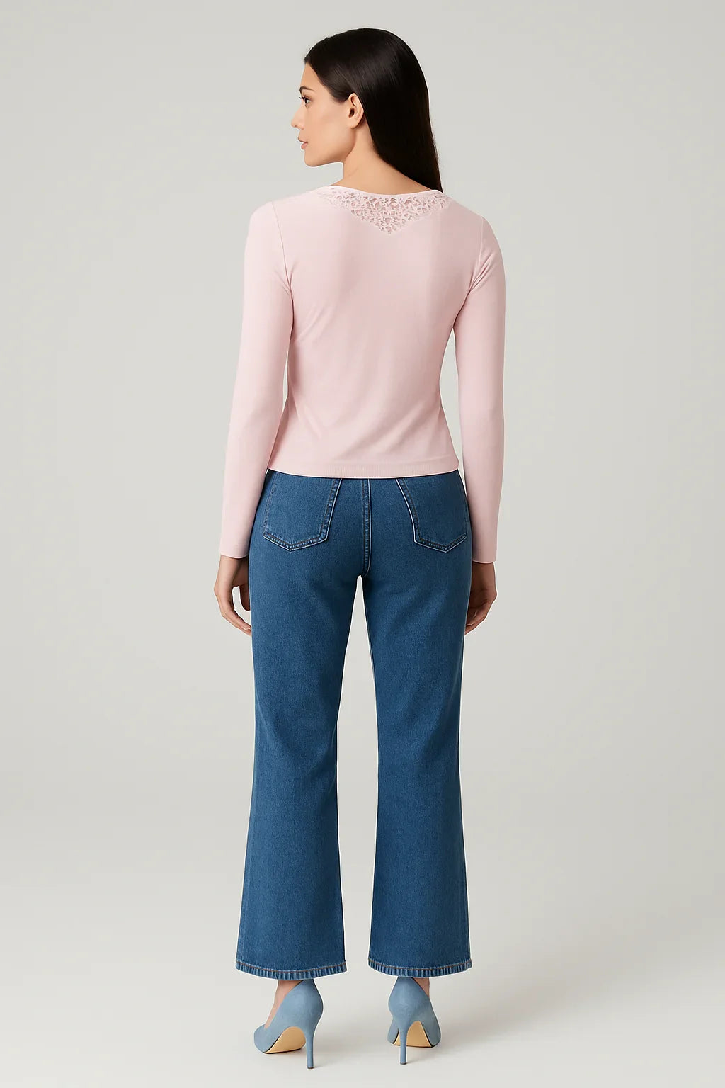 Elegant Pink Lace Trim Top - Luxestyle